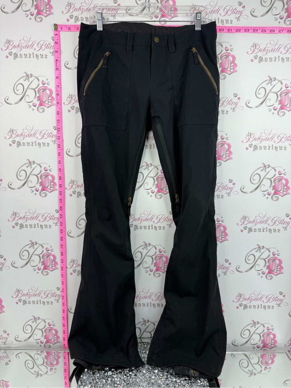 Burton snow pants gold hardware Black Snowboard Pants with Zip Pockets dryride